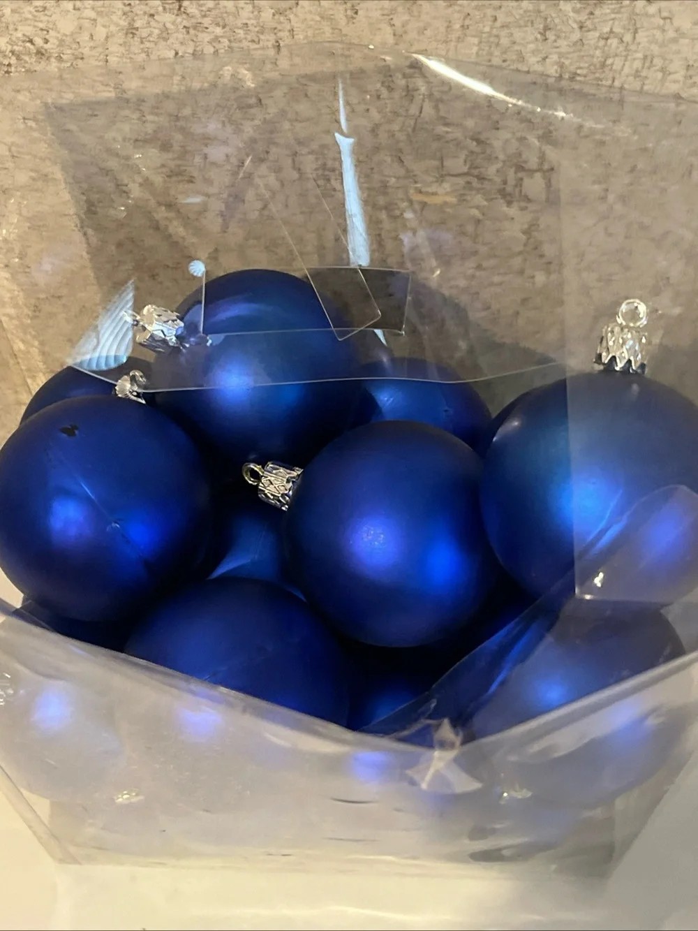 Holiday Time Royal Blue Matte Finish Ornaments Christmas Tree Decor 24 Piece